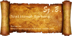 Szalisznyó Barbara névjegykártya