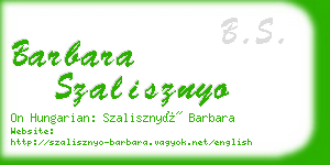 barbara szalisznyo business card
